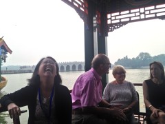 On a dragon boat with a diesel engine. Very authentic