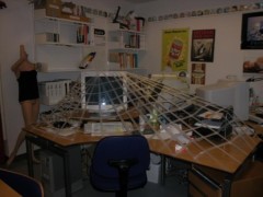 We also built a web out of sticky tape.
